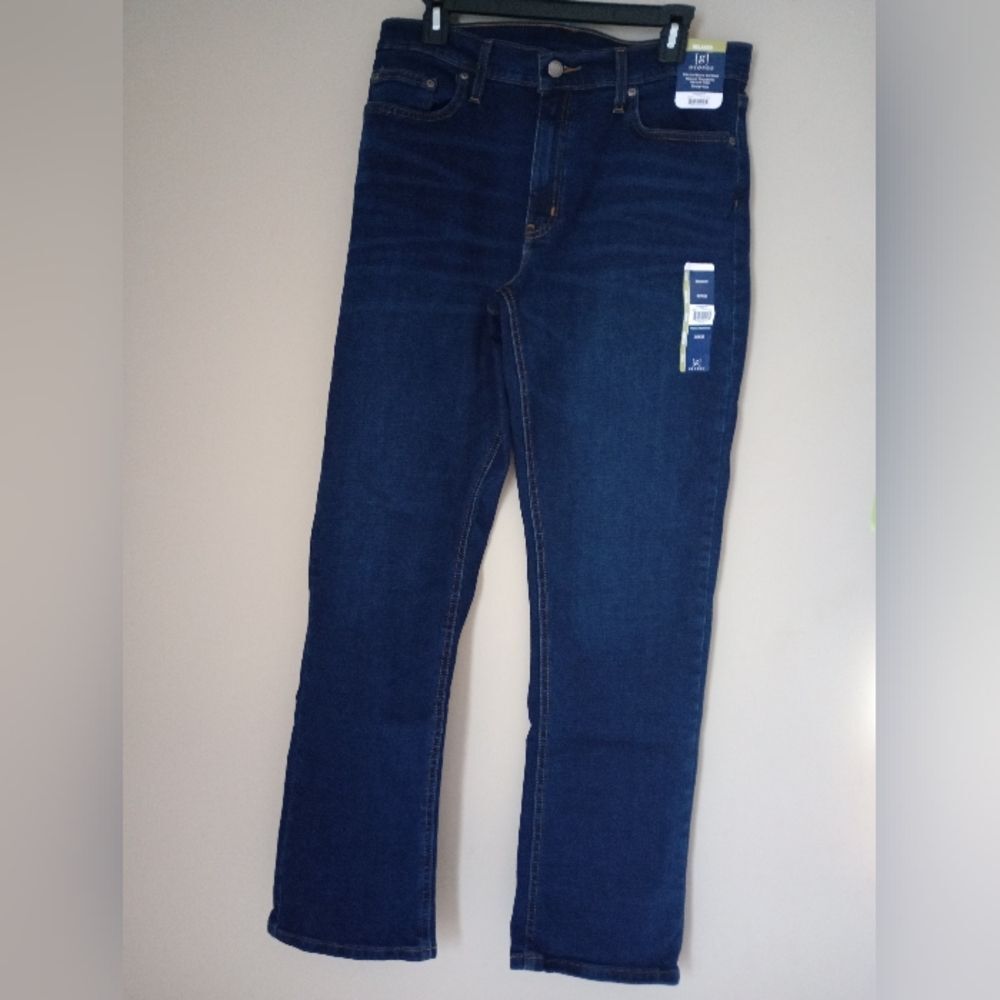 NWT George Dark Wash Denim Jeans Relaxed Fit Straight Leg Size 32x32